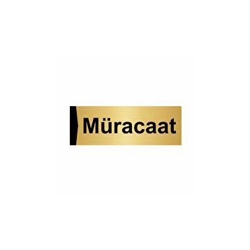 Özarslan Dizayn Departman Kapı İsimliği Müracaat 5x20 cm Altın Renk Metal Yönlendirme Levhası