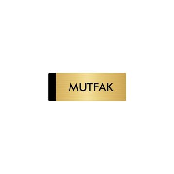Özarslan Dizayn Departman Kapı İsimliği Mutfak 5x20 cm Altın Renk Metal Yönlendirme Levhası