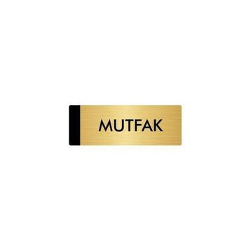 Özarslan Dizayn Departman Kapı İsimliği Mutfak 5x20 cm Altın Renk Metal Yönlendirme Levhası