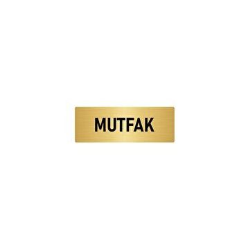 Özarslan Dizayn Departman Kapı İsimliği Mutfak 7x20 cm Altın Renk Metal Yönlendirme Levhası