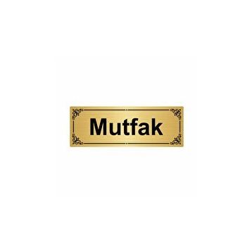 Özarslan Dizayn Departman Kapı İsimliği Mutfak 7x20 cm Altın Renk Metal Yönlendirme Levhası