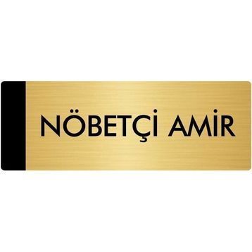 Özarslan Dizayn Departman Kapı İsimliği Nöbetçi Amir 10x20 cm Altın Renk Metal Yönlendirme Levhası