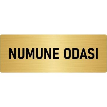 Özarslan Dizayn Departman Kapı İsimliği Numune Odası 10x20 cm Altın Renk Metal Yönlendirme Levhası