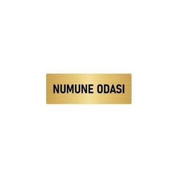 Özarslan Dizayn Departman Kapı İsimliği Numune Odası 7x20 cm Altın Renk Metal Yönlendirme Levhası
