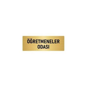 Özarslan Dizayn Departman Kapı İsimliği Öğretmenler Odası 5x20 cm Altın Renk Metal Yönlendirme Levhası