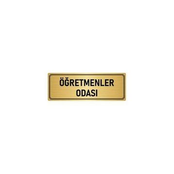 Özarslan Dizayn Departman Kapı İsimliği Öğretmenler Odası 5x20 cm Altın Renk Metal Yönlendirme Levhası