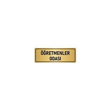 Özarslan Dizayn Departman Kapı İsimliği Öğretmenler Odası 5x20 cm Altın Renk Metal Yönlendirme Levhası