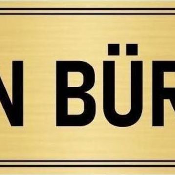 Özarslan Dizayn Departman Kapı İsimliği Ön Büro 10x20 cm Altın Renk Metal Yönlendirme Levhası