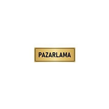 Özarslan Dizayn Departman Kapı İsimliği Pazarlama 10x20 cm Altın Renk Metal Yönlendirme Levhası