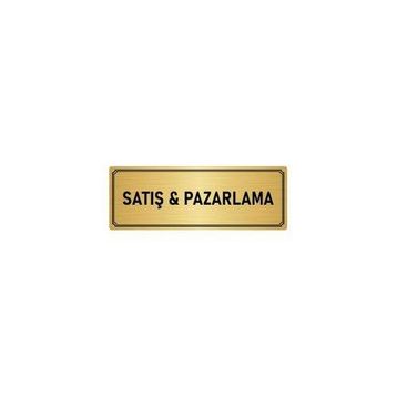 Özarslan Dizayn Departman Kapı İsimliği Pazarlama 5x20 cm Altın Renk Metal Yönlendirme Levhası