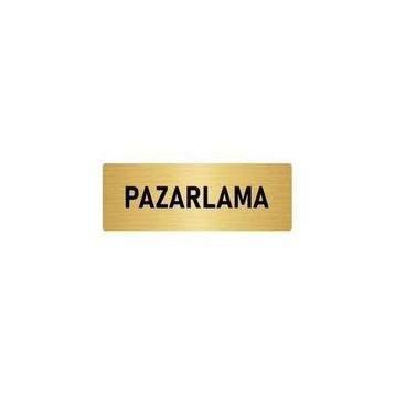 Özarslan Dizayn Departman Kapı İsimliği Pazarlama 5x20 cm Altın Renk Metal Yönlendirme Levhası