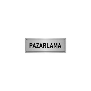 Özarslan Dizayn Departman Kapı İsimliği Pazarlama 5x20 cm Gümüş Renk Metal Yönlendirme Levhası