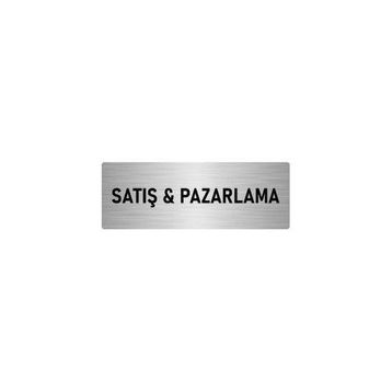 Özarslan Dizayn Departman Kapı İsimliği Pazarlama 5x20 cm Gümüş Renk Metal Yönlendirme Levhası