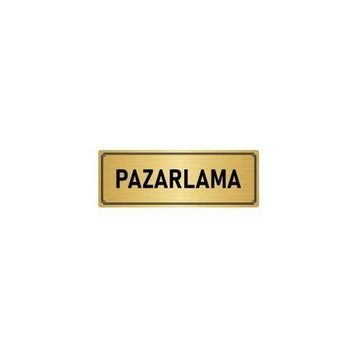 Özarslan Dizayn Departman Kapı İsimliği Pazarlama 7x20 cm Altın Renk Metal Yönlendirme Levhası