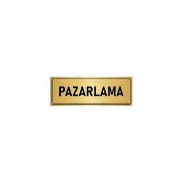 Özarslan Dizayn Departman Kapı İsimliği Pazarlama 7x20 cm Altın Renk Metal Yönlendirme Levhası
