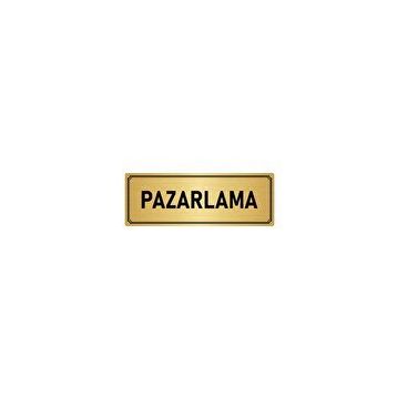 Özarslan Dizayn Departman Kapı İsimliği Pazarlama 7x20 cm Altın Renk Metal Yönlendirme Levhası