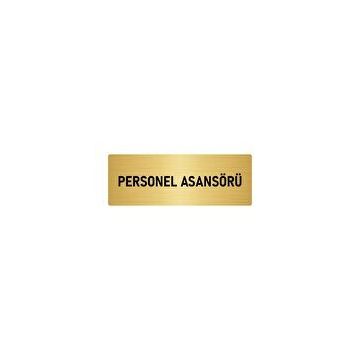 Özarslan Dizayn Departman Kapı İsimliği Personel Asansörü 10x20 cm Altın Renk Metal Yönlendirme Levhası