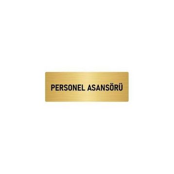 Özarslan Dizayn Departman Kapı İsimliği Personel Asansörü 5x20 cm Altın Renk Metal Yönlendirme Levhası