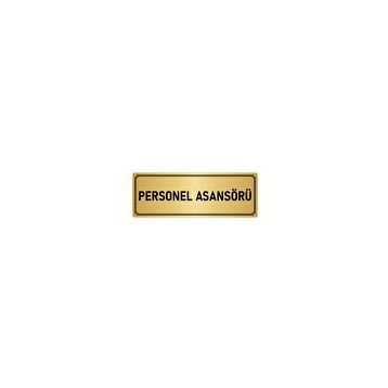 Özarslan Dizayn Departman Kapı İsimliği Personel Asansörü 5x20 cm Altın Renk Metal Yönlendirme Levhası