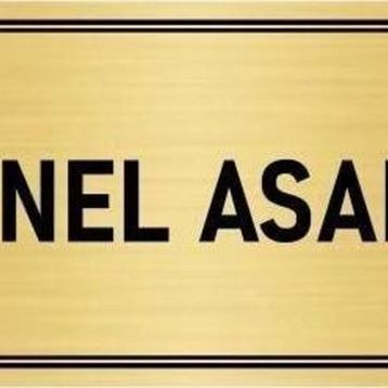 Özarslan Dizayn Departman Kapı İsimliği Personel Asansörü 7x20 cm Altın Renk Metal Yönlendirme Levhası