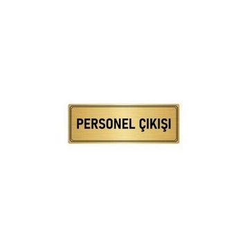 Özarslan Dizayn Departman Kapı İsimliği Personel Çıkışı 10x20 cm Altın Renk Metal Yönlendirme Levhası