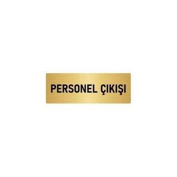 Özarslan Dizayn Departman Kapı İsimliği Personel Çıkışı 10x20 cm Altın Renk Metal Yönlendirme Levhası
