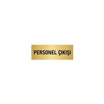 Özarslan Dizayn Departman Kapı İsimliği Personel Çıkışı 10x20 cm Altın Renk Metal Yönlendirme Levhası