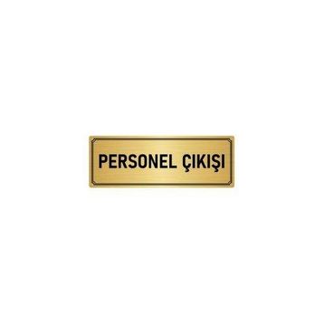 Özarslan Dizayn Departman Kapı İsimliği Personel Çıkışı 5x20 cm Altın Renk Metal Yönlendirme Levhası