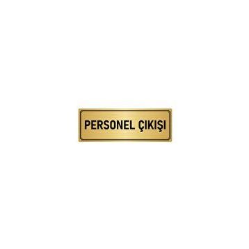 Özarslan Dizayn Departman Kapı İsimliği Personel Çıkışı 7x20 cm Altın Renk Metal Yönlendirme Levhası