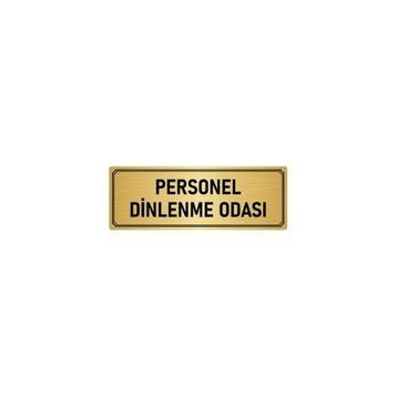 Özarslan Dizayn Departman Kapı İsimliği Personel Dinlenme Odası 10x20 cm Altın Renk Metal Yönlendirme Levhası