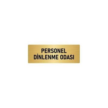 Özarslan Dizayn Departman Kapı İsimliği Personel Dinlenme Odası 10x20 cm Altın Renk Metal Yönlendirme Levhası