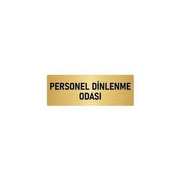 Özarslan Dizayn Departman Kapı İsimliği Personel Dinlenme Odası 7x20 cm Altın Renk Metal Yönlendirme Levhası