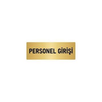 Özarslan Dizayn Departman Kapı İsimliği Personel Girişi 7x20 cm Altın Renk Metal Yönlendirme Levhası