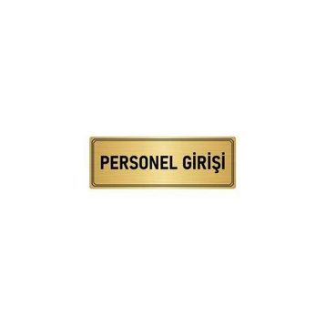 Özarslan Dizayn Departman Kapı İsimliği Personel Girişi 7x20 cm Altın Renk Metal Yönlendirme Levhası