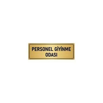 Özarslan Dizayn Departman Kapı İsimliği Personel Giyinme Odası 5x20 cm Altın Renk Metal Yönlendirme Levhası