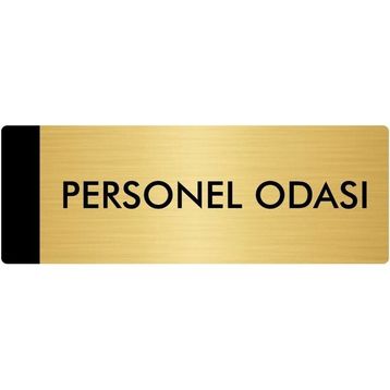 Özarslan Dizayn Departman Kapı İsimliği Personel Odası 5x20 cm Altın Renk Metal Yönlendirme Levhası