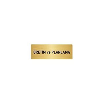 Özarslan Dizayn Departman Kapı İsimliği Planlama 7x20 cm Altın Renk Metal Yönlendirme Levhası