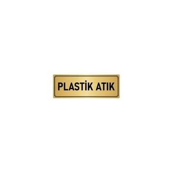 Özarslan Dizayn Departman Kapı İsimliği Plastik Atık 10x20 cm Altın Renk Metal Yönlendirme Levhası