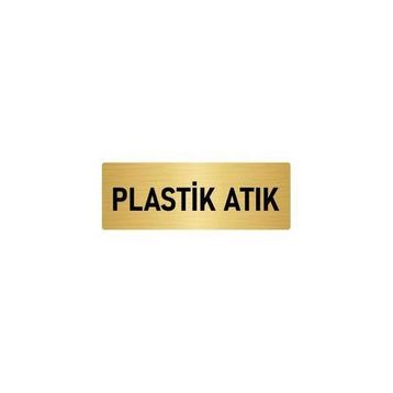 Özarslan Dizayn Departman Kapı İsimliği Plastik Atık 10x20 cm Altın Renk Metal Yönlendirme Levhası