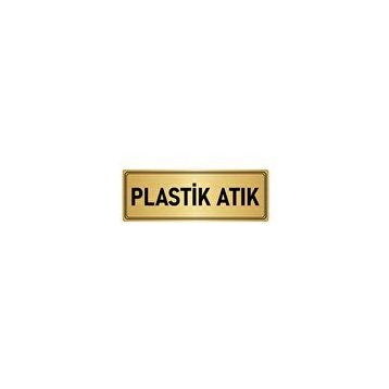 Özarslan Dizayn Departman Kapı İsimliği Plastik Atık 10x20 cm Altın Renk Metal Yönlendirme Levhası