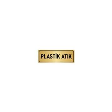 Özarslan Dizayn Departman Kapı İsimliği Plastik Atık 10x20 cm Altın Renk Metal Yönlendirme Levhası