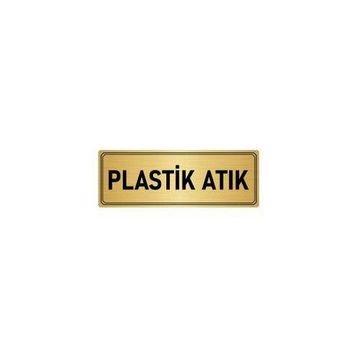 Özarslan Dizayn Departman Kapı İsimliği Plastik Atık 7x20 cm Altın Renk Metal Yönlendirme Levhası