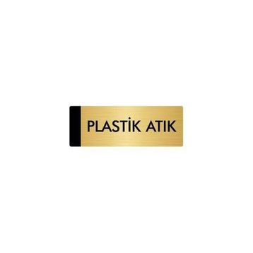 Özarslan Dizayn Departman Kapı İsimliği Plastik Atık 7x20 cm Altın Renk Metal Yönlendirme Levhası