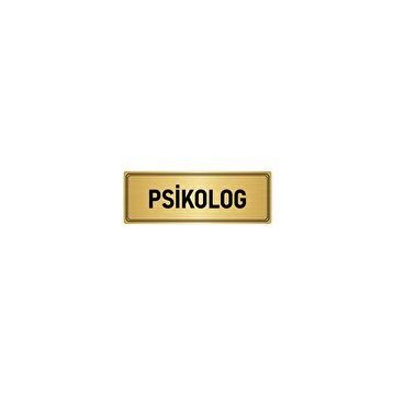 Özarslan Dizayn Departman Kapı İsimliği Psikolog 10x20 cm Altın Renk Metal Yönlendirme Levhası