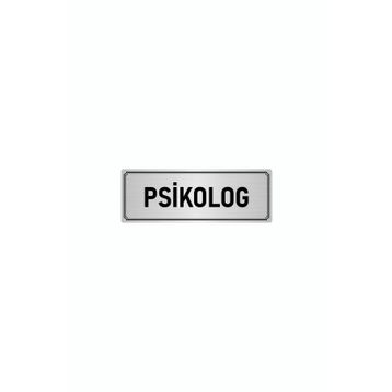 Özarslan Dizayn Departman Kapı İsimliği Psikolog 10x20 cm Gümüş Renk Metal Yönlendirme Levhası