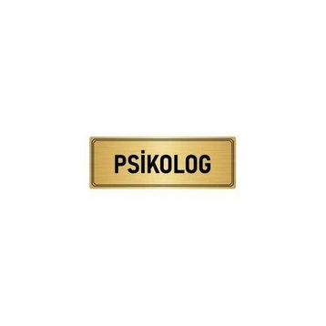 Özarslan Dizayn Departman Kapı İsimliği Psikolog 5x20 cm Altın Renk Metal Yönlendirme Levhası