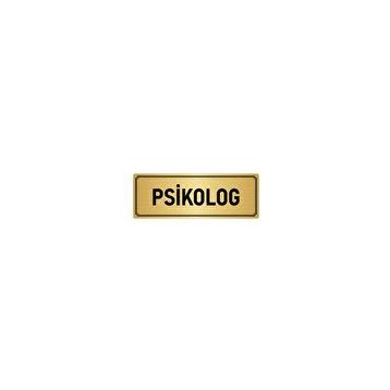 Özarslan Dizayn Departman Kapı İsimliği Psikolog 5x20 cm Altın Renk Metal Yönlendirme Levhası