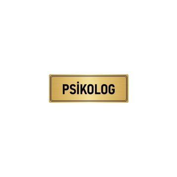 Özarslan Dizayn Departman Kapı İsimliği Psikolog 5x20 cm Altın Renk Metal Yönlendirme Levhası