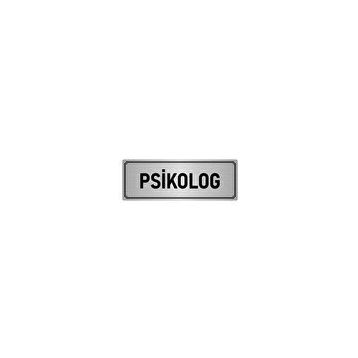 Özarslan Dizayn Departman Kapı İsimliği Psikolog 5x20 cm Gümüş Renk Metal Yönlendirme Levhası