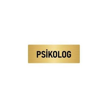 Özarslan Dizayn Departman Kapı İsimliği Psikolog 7x20 cm Altın Renk Metal Yönlendirme Levhası